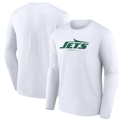 New York Jets Logo Team Lockup Long Sleeve T-Shirt White