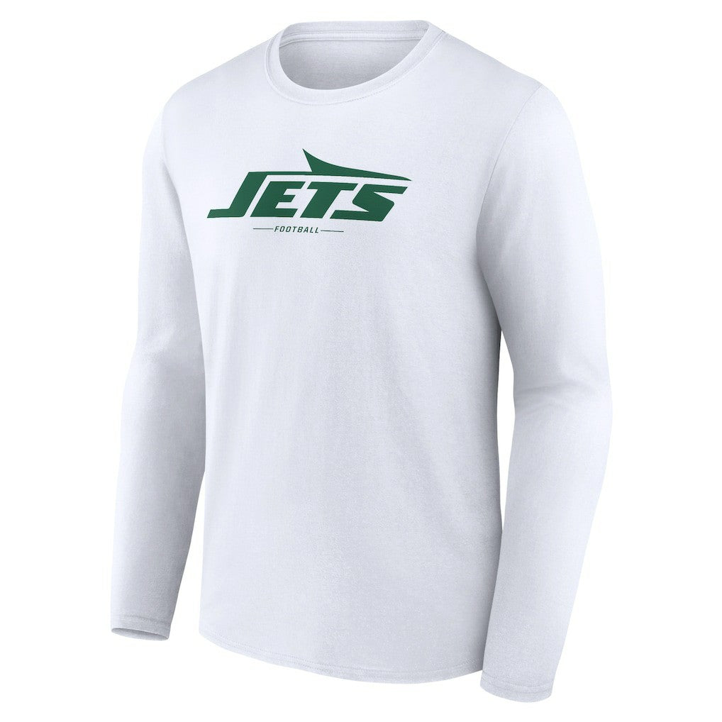 New York Jets Logo Team Lockup Long Sleeve T-Shirt White