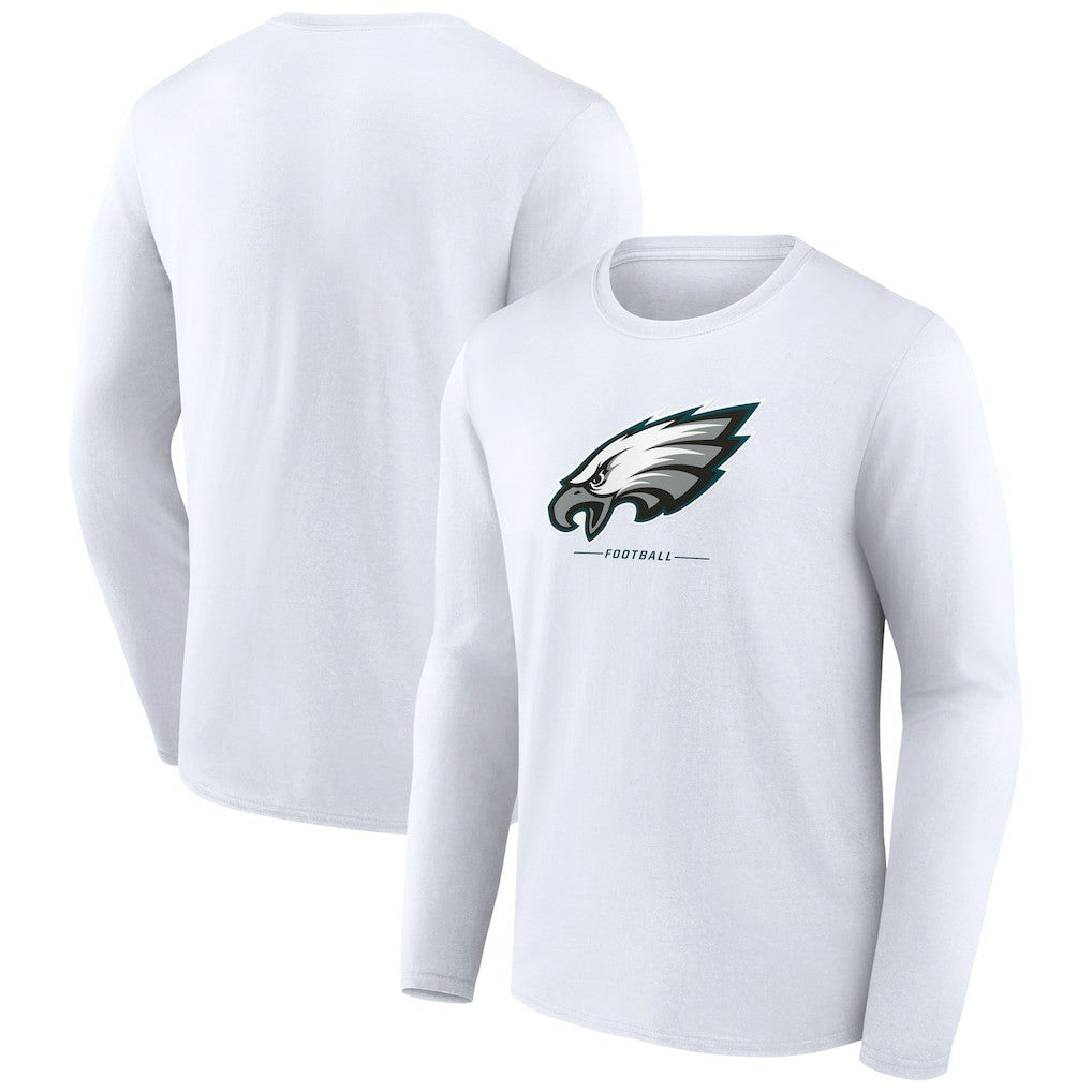 Philadelphia Eagles Logo Team Lockup Long Sleeve T-Shirt White