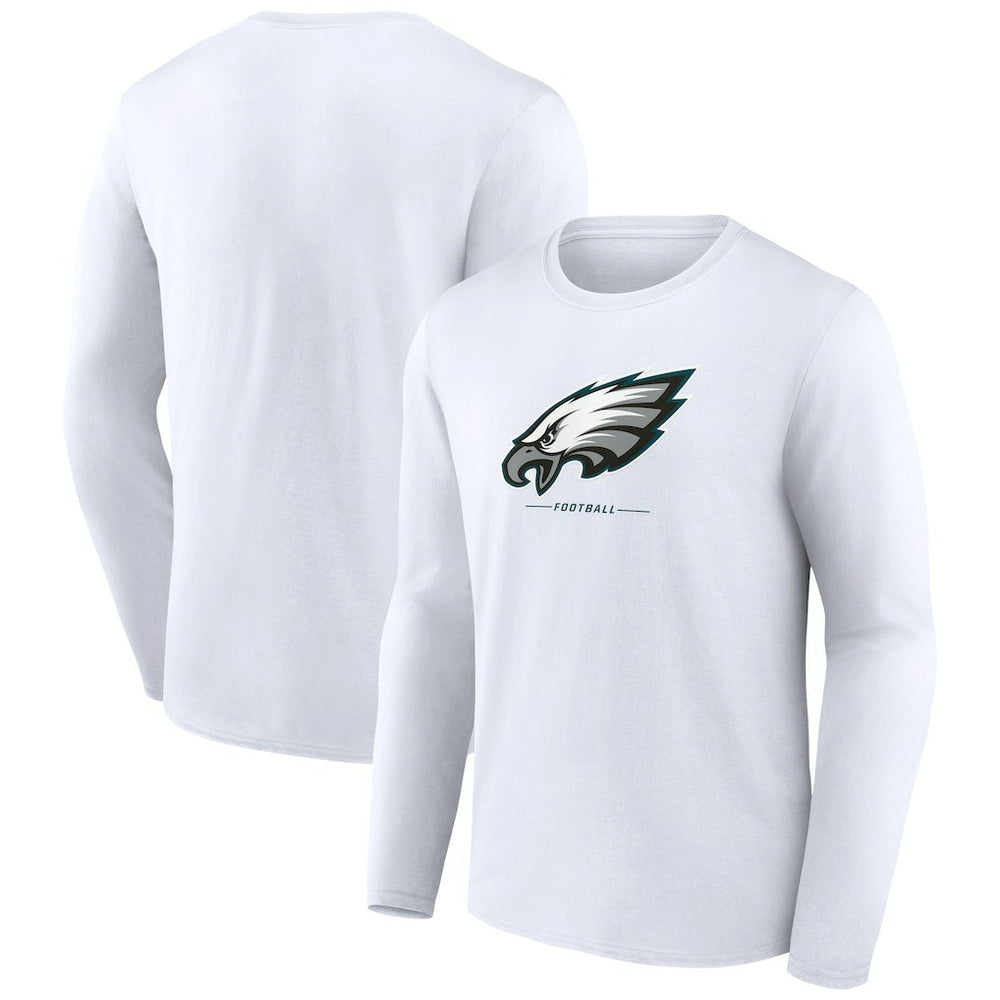 Philadelphia Eagles Logo Team Lockup Long Sleeve T-Shirt White