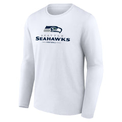 Seattle Seahawks Logo Team Lockup Long Sleeve T-Shirt White