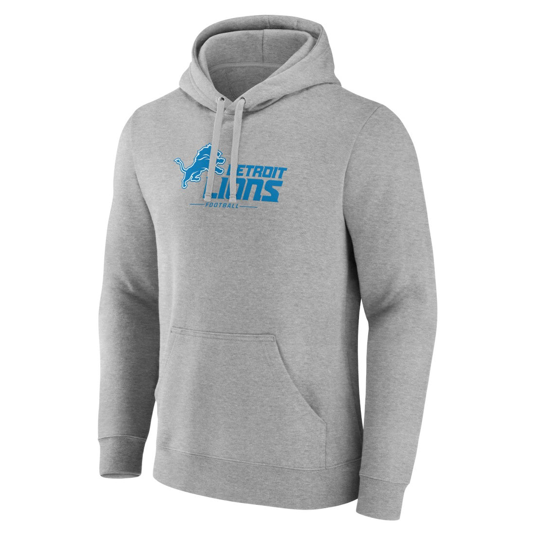 Detroit Lions Primary Logo Team Lockup Fitted Pullover Hoodie Gray