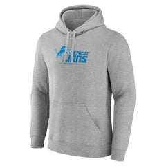 Detroit Lions Primary Logo Team Lockup Fitted Pullover Hoodie Gray