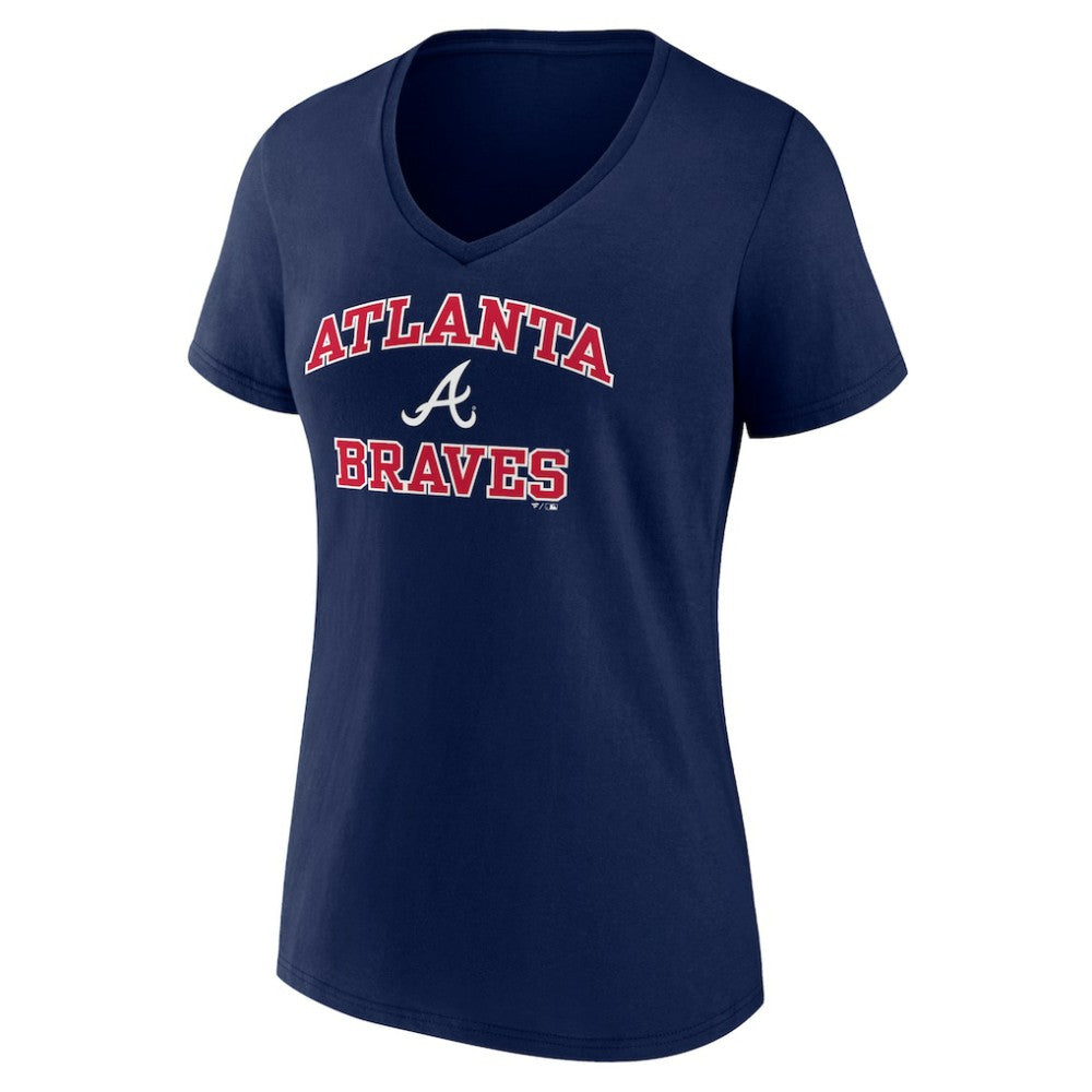 Atlanta Braves Women's Heart and Soul V-Neck T-Shirt - Navy T-shirts
