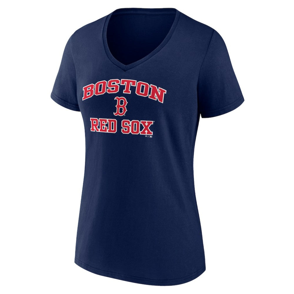 Boston Red Sox Women's Heart and Soul V-Neck T-Shirt - Navy T-shirts