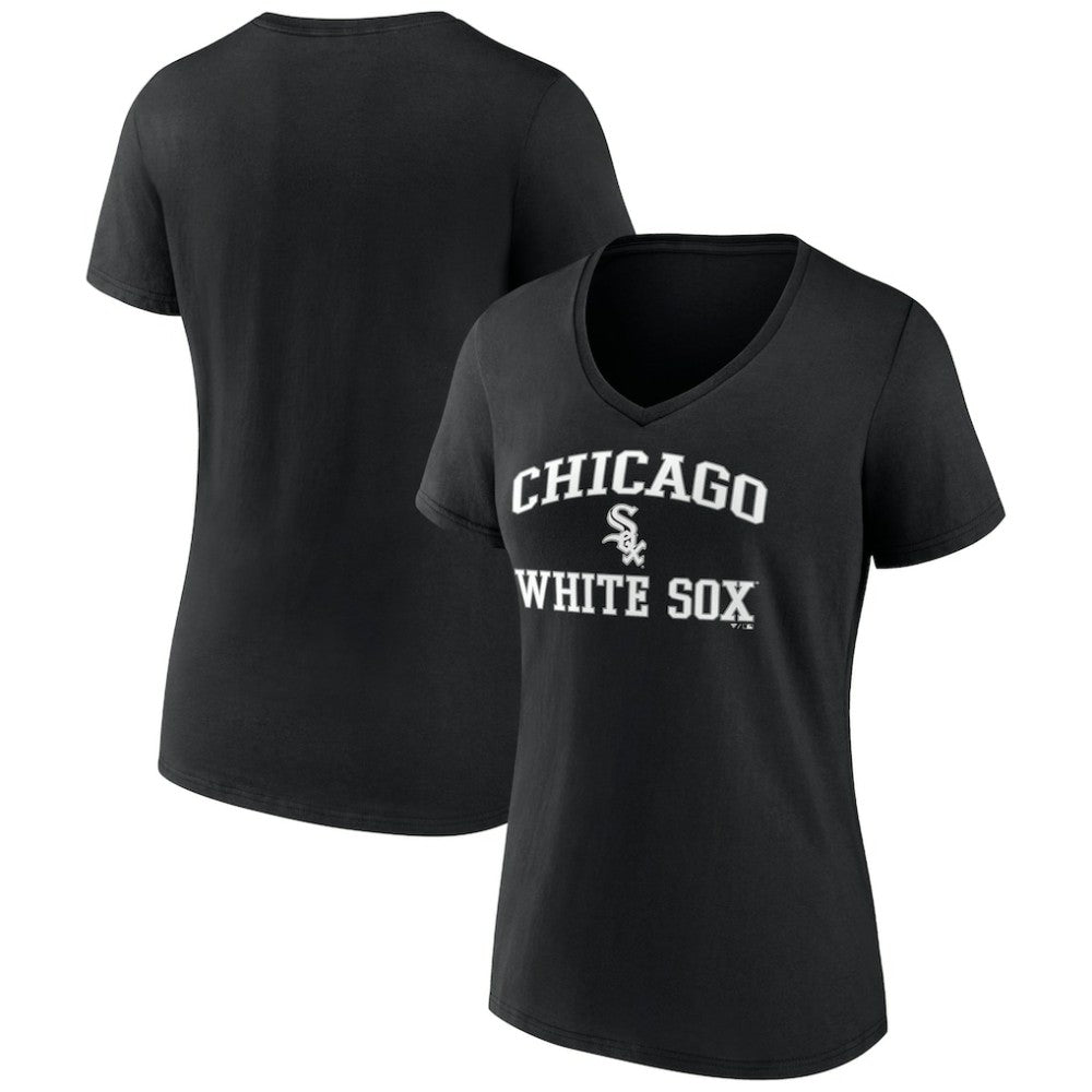 Chicago White Sox Women's Heart and Soul V-Neck T-Shirt - Black T-shirts