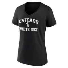 Chicago White Sox Women's Heart and Soul V-Neck T-Shirt - Black T-shirts