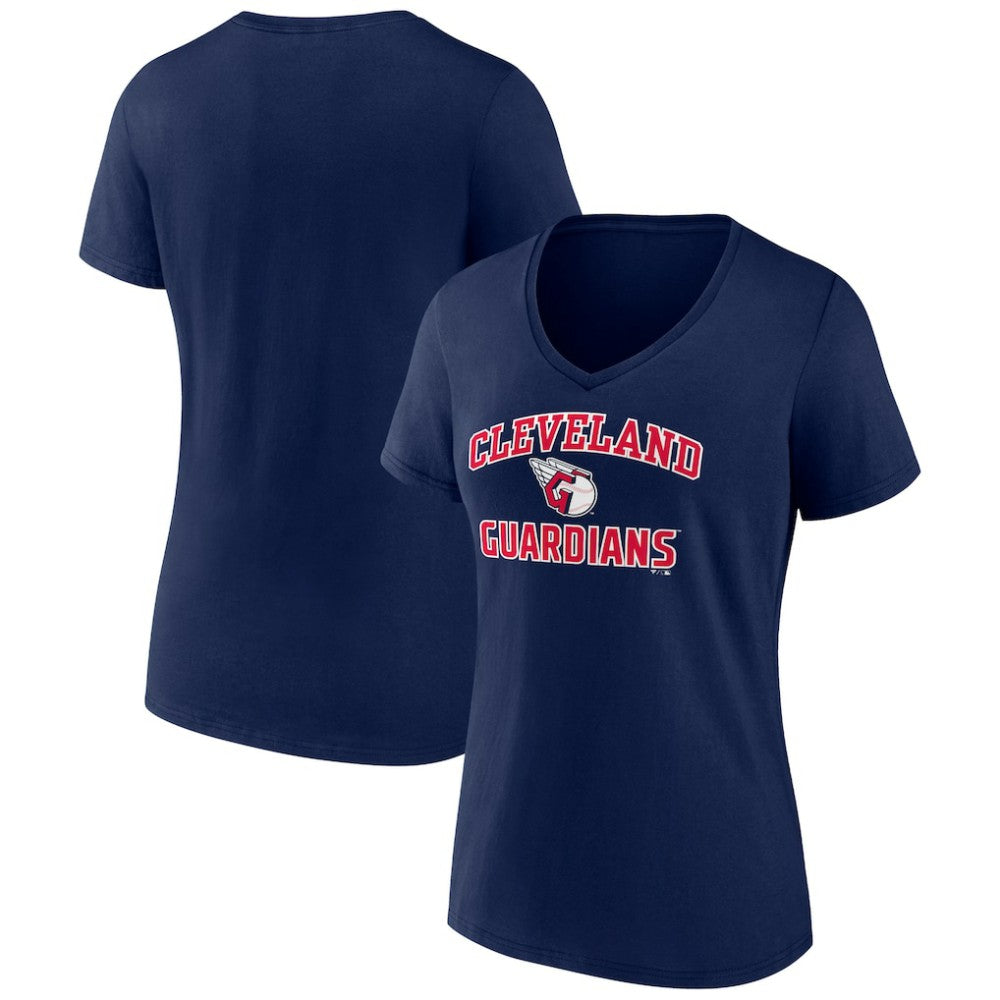Cleveland Guardians Women's Heart and Soul V-Neck T-Shirt - Navy T-shirts