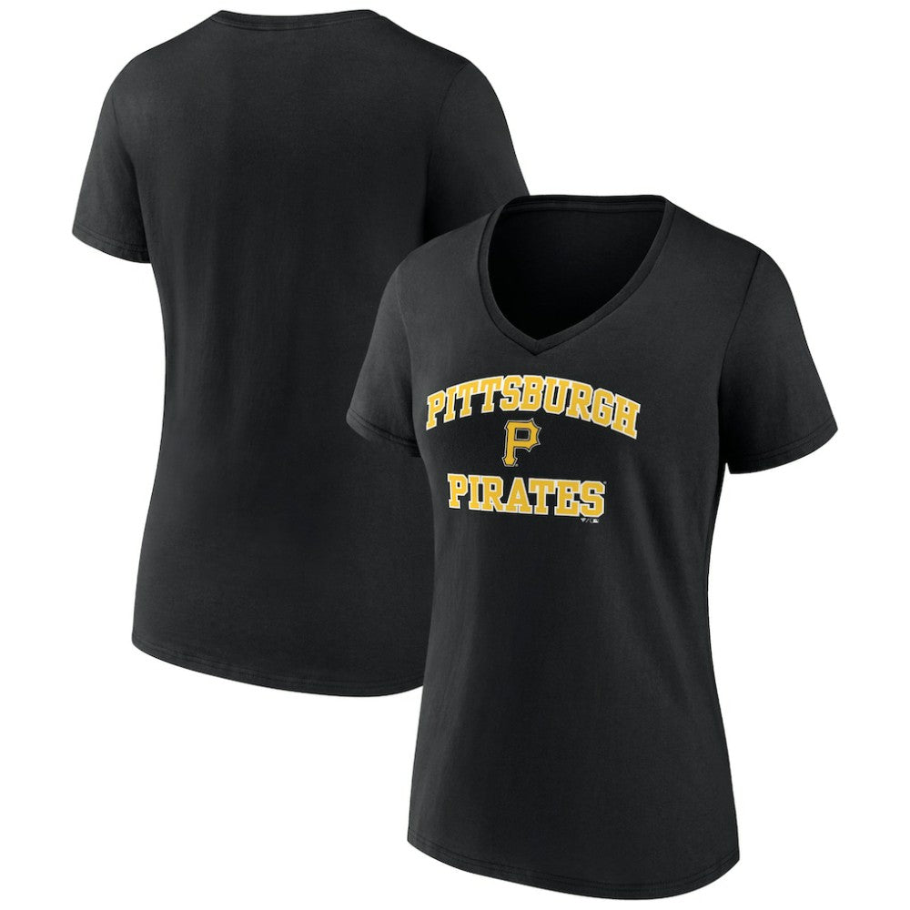 Pittsburgh Pirates Women's Heart and Soul V-Neck T-Shirt - Black T-shirts