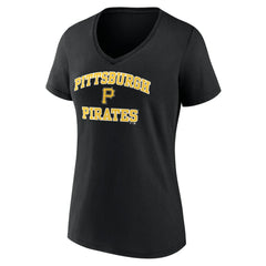 Pittsburgh Pirates Women's Heart and Soul V-Neck T-Shirt - Black T-shirts