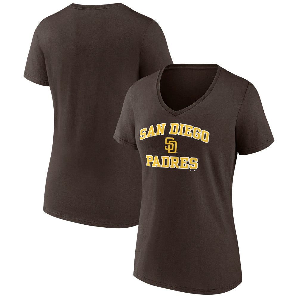San Diego Padres Women's Heart and Soul V-Neck T-Shirt - Brown T-shirts