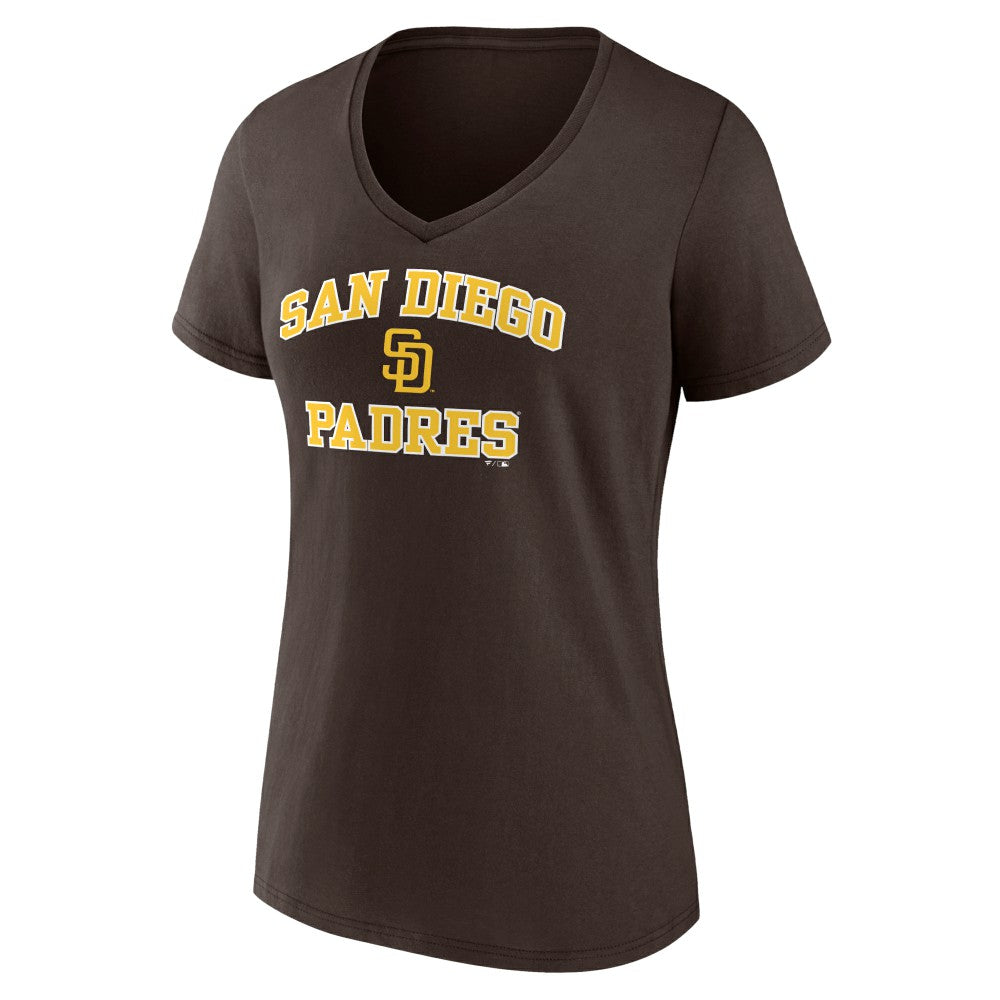 San Diego Padres Women's Heart and Soul V-Neck T-Shirt - Brown T-shirts
