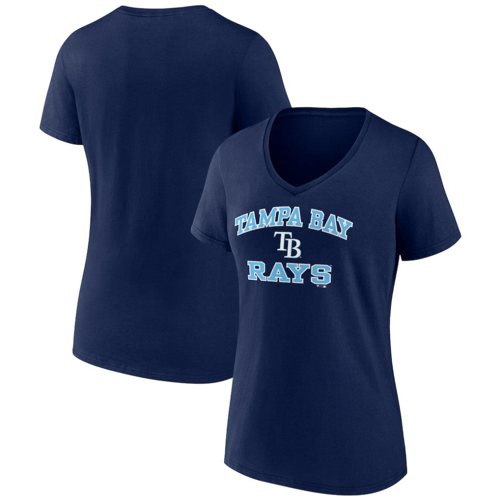 Tampa Bay Rays Women's Heart and Soul V-Neck T-Shirt - Navy T-shirts