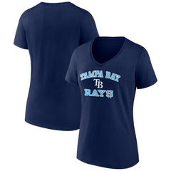 Tampa Bay Rays Women's Heart and Soul V-Neck T-Shirt - Navy T-shirts