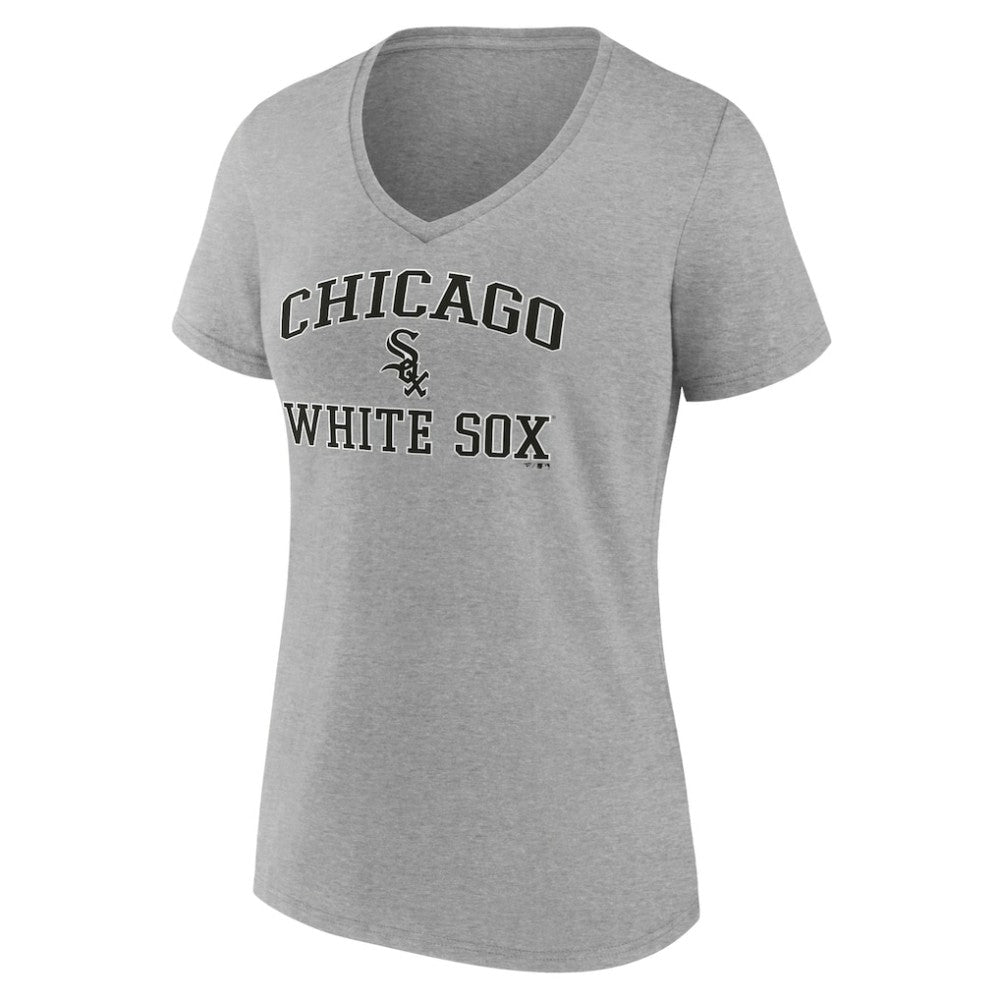 Chicago White Sox Women's Heart and Soul V-Neck T-Shirt - Gray T-shirts