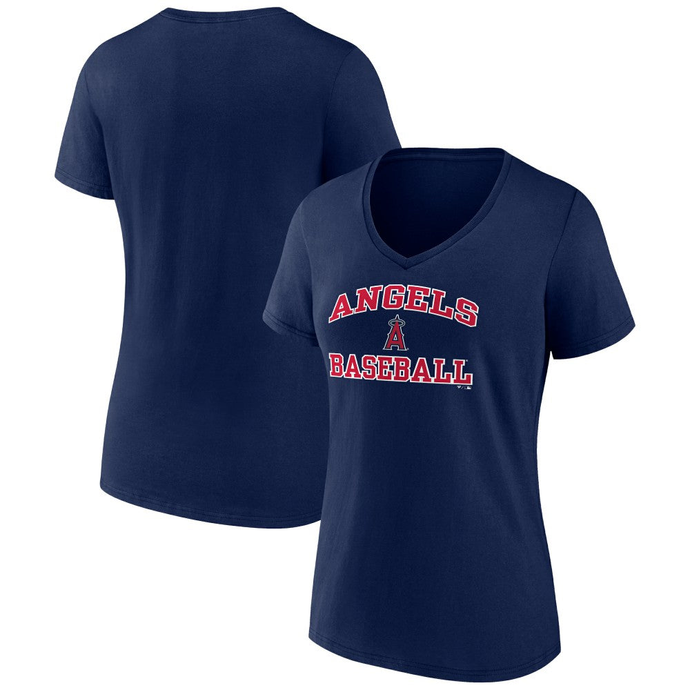 Los Angeles Angels Women's Heart and Soul V-Neck T-Shirt - Navy T-shirts