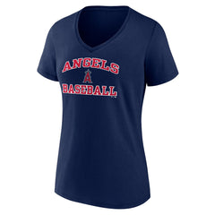 Los Angeles Angels Women's Heart and Soul V-Neck T-Shirt - Navy T-shirts