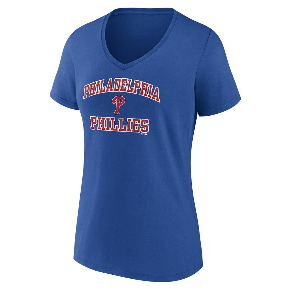 Philadelphia Phillies Women's Heart and Soul V-Neck T-Shirt - Royal T-shirts