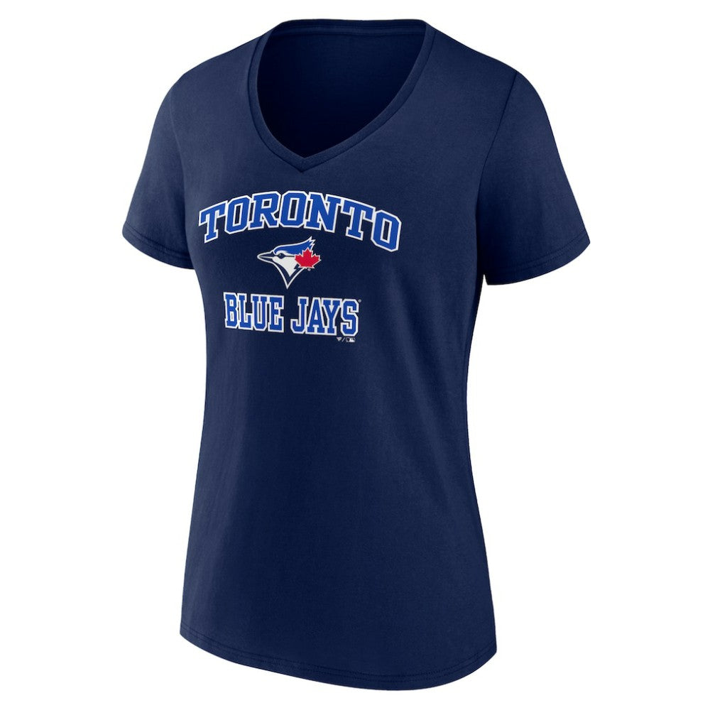 Toronto Blue Jays Women's Heart and Soul V-Neck T-Shirt - Navy T-shirts