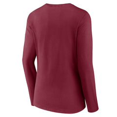 Washington Commanders Women's Logo Team Lockup Long Sleeve V-Neck T-Shirt Burgundy