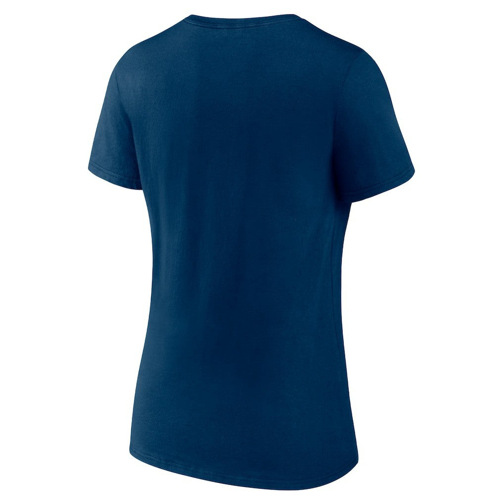 Chicago Bears Women's Logo Team Lockup V-Neck T-Shirt Navy