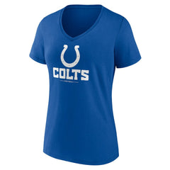 Indianapolis Colts Women's Logo Team Lockup V-Neck T-Shirt Royal