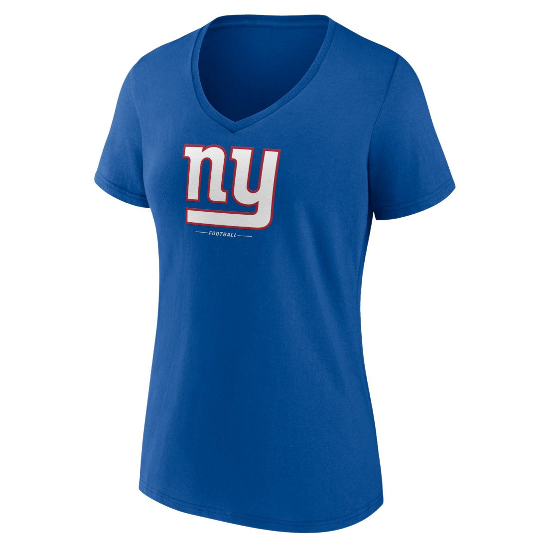 New York Giants Women's Logo Team Lockup V-Neck T-Shirt Royal