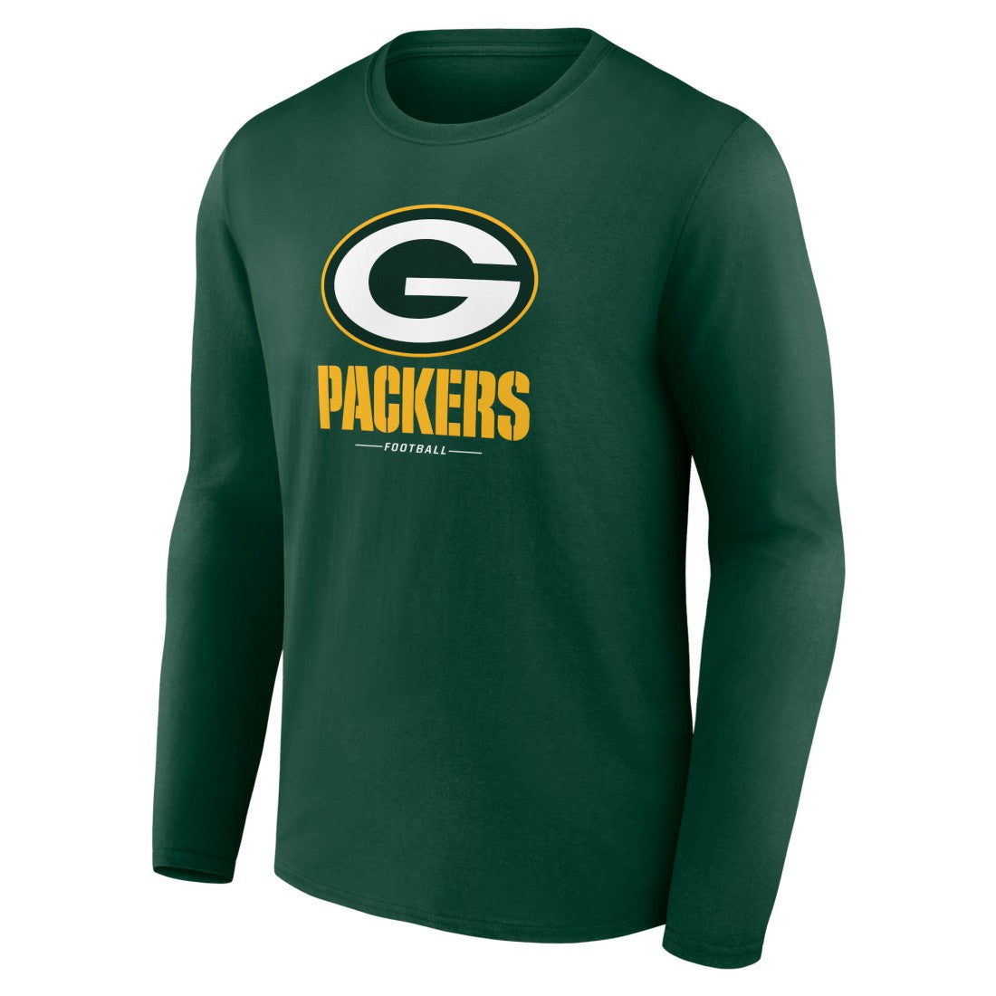 Green Bay Packers Logo Team Lockup Long Sleeve T-Shirt Green