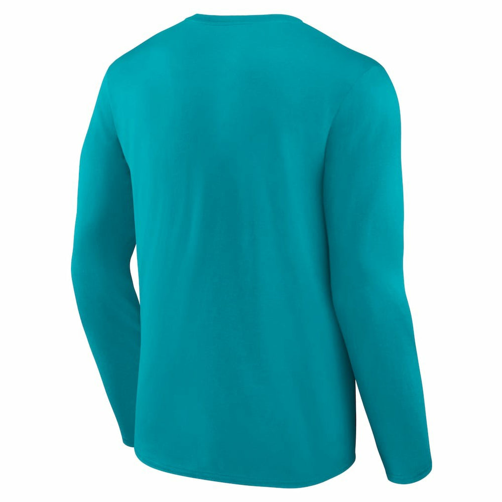 Miami Dolphins Logo Team Lockup Long Sleeve T-Shirt Aqua