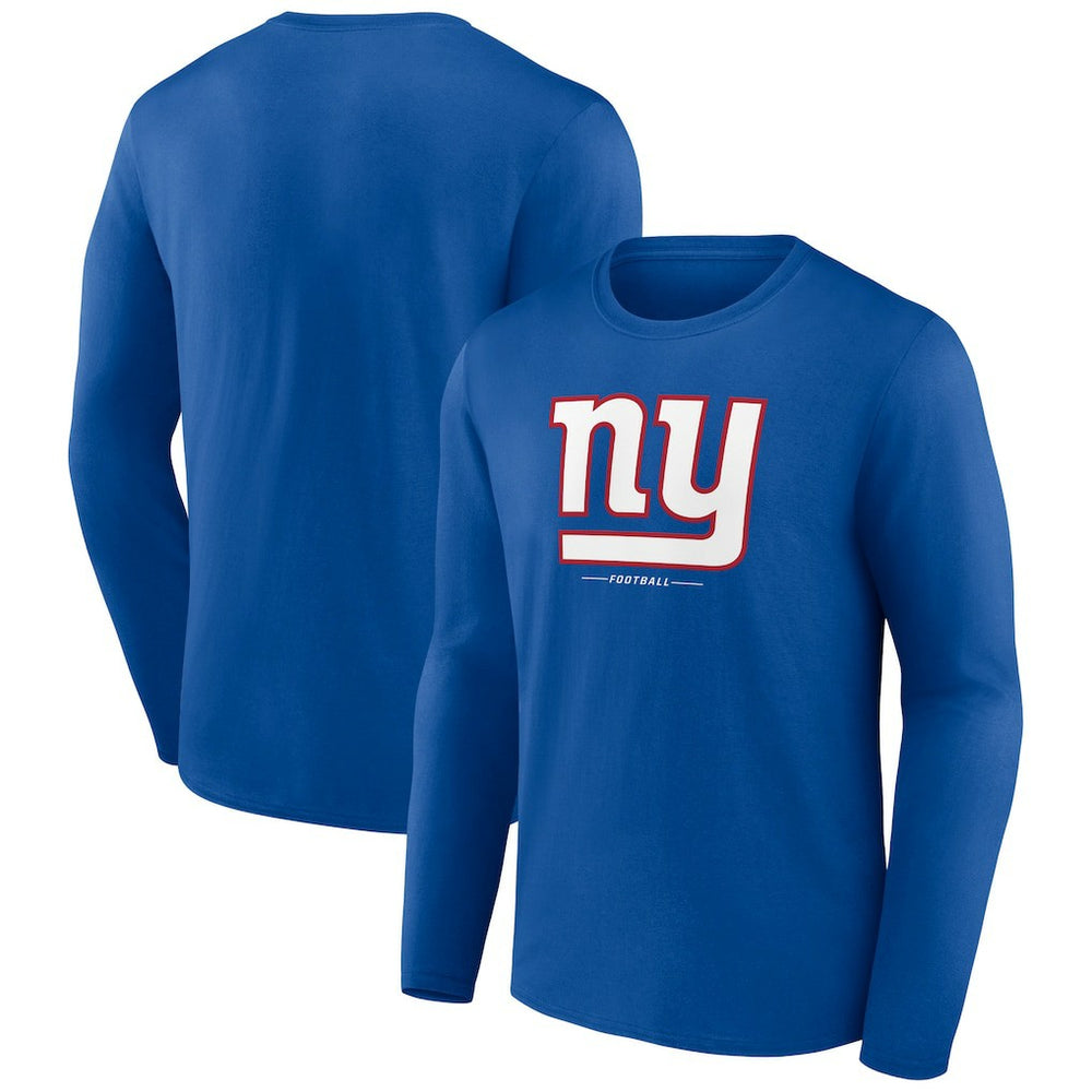New York Giants Logo Team Lockup Long Sleeve T-Shirt Royal
