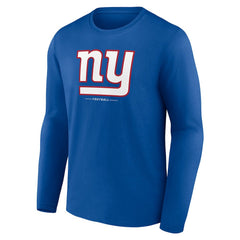 New York Giants Logo Team Lockup Long Sleeve T-Shirt Royal