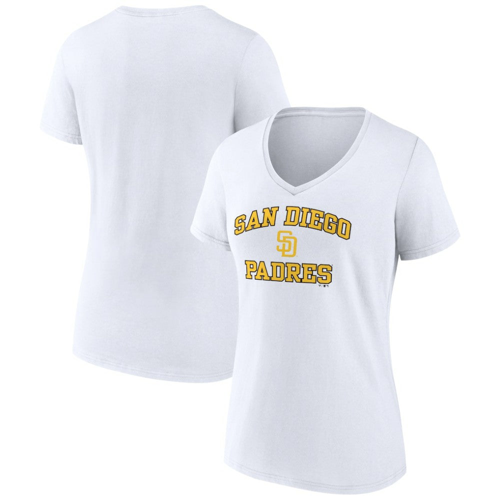 San Diego Padres Women's Heart and Soul V-Neck T-Shirt - White T-shirts