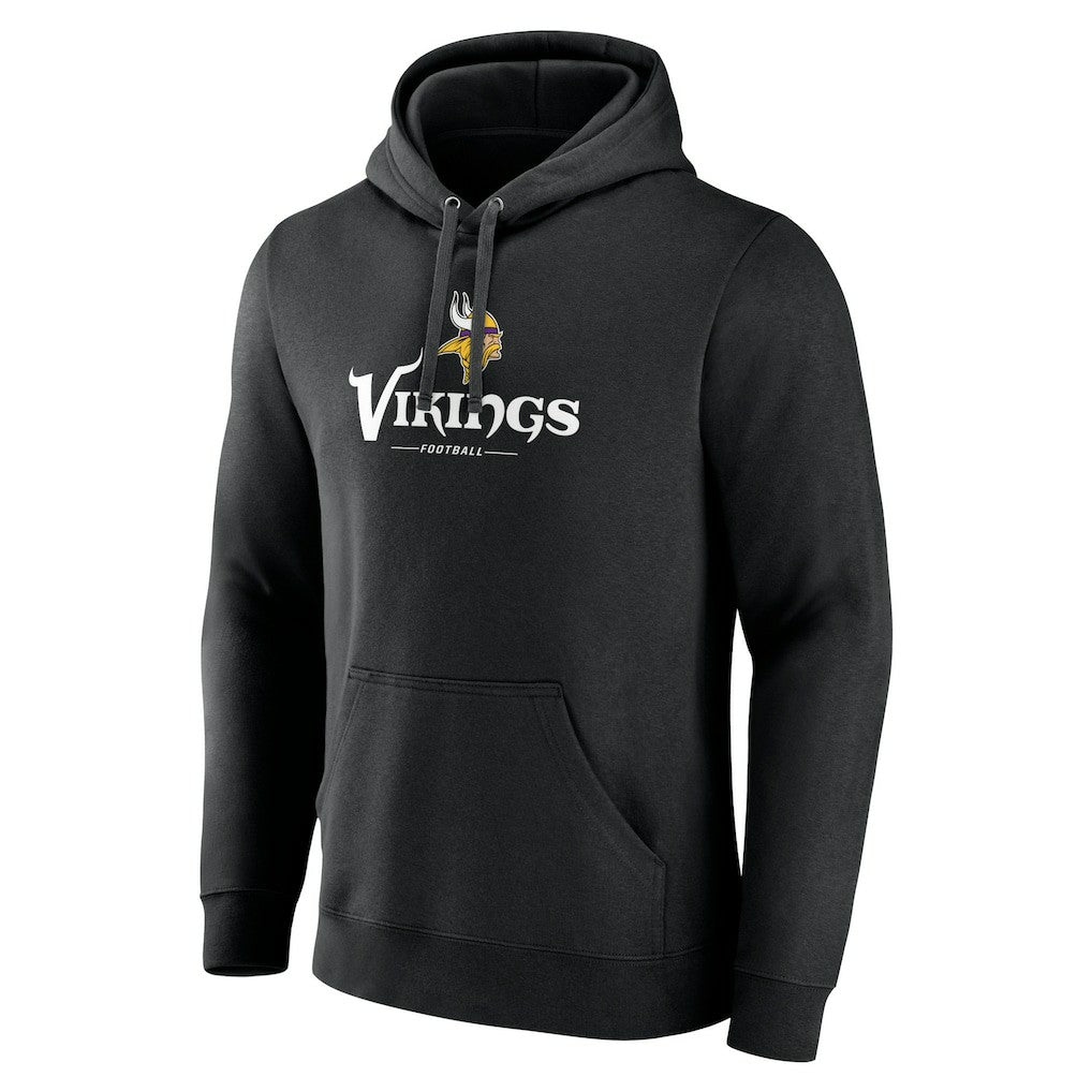 Minnesota Vikings Primary Logo Team Lockup Fitted Pullover Hoodie Black