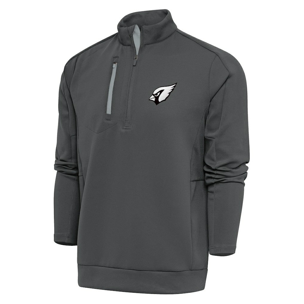 Arizona Cardinals Antigua Metallic Logo Generation Quarter-Zip Pullover Top Charcoal