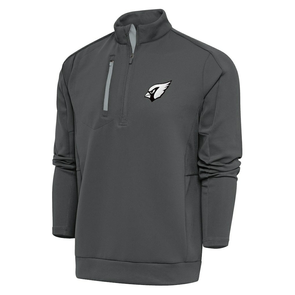 Arizona Cardinals Antigua Metallic Logo Generation Quarter-Zip Pullover Top Charcoal