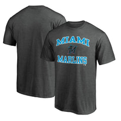 Miami Marlins Heart and Soul T-Shirt - Charcoal T-shirts