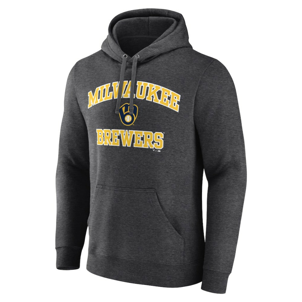 Milwaukee Brewers Heart and Soul Pullover Hoodie - Charcoal Hoodies