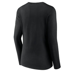 Baltimore Ravens Women's Logo Team Lockup Long Sleeve V-Neck T-Shirt Black