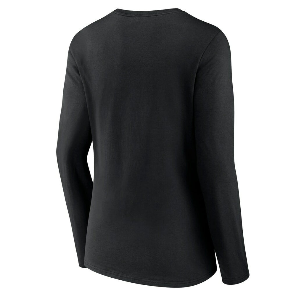New York Jets Women's Logo Team Lockup Long Sleeve V-Neck T-Shirt Black