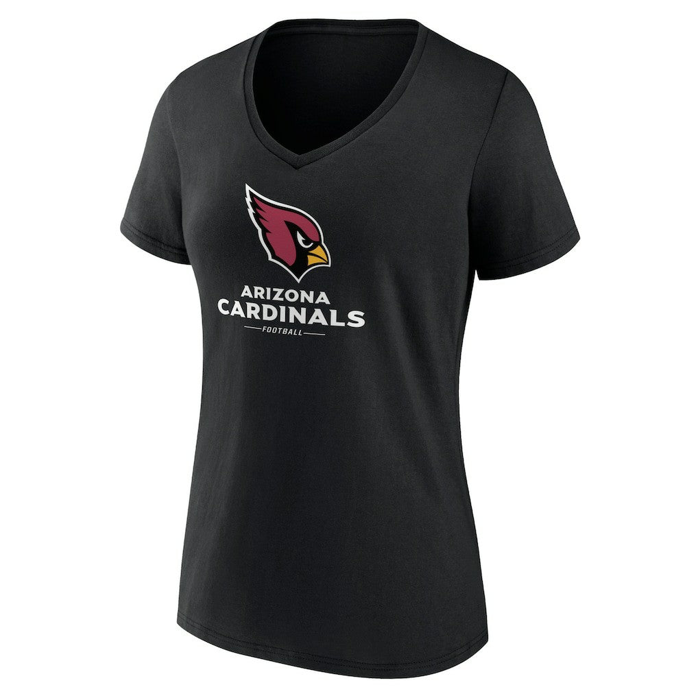 Arizona Cardinals Women's Logo Team Lockup V-Neck T-Shirt Black