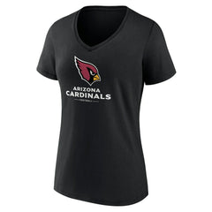 Arizona Cardinals Women's Logo Team Lockup V-Neck T-Shirt Black