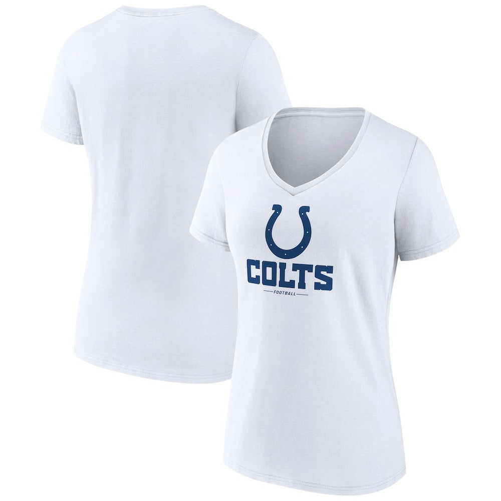 Indianapolis Colts Women's Logo Team Lockup V-Neck T-Shirt White