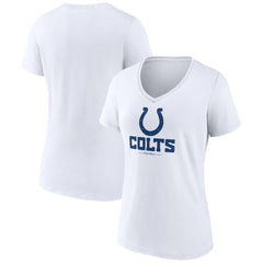 Indianapolis Colts Women's Logo Team Lockup V-Neck T-Shirt White