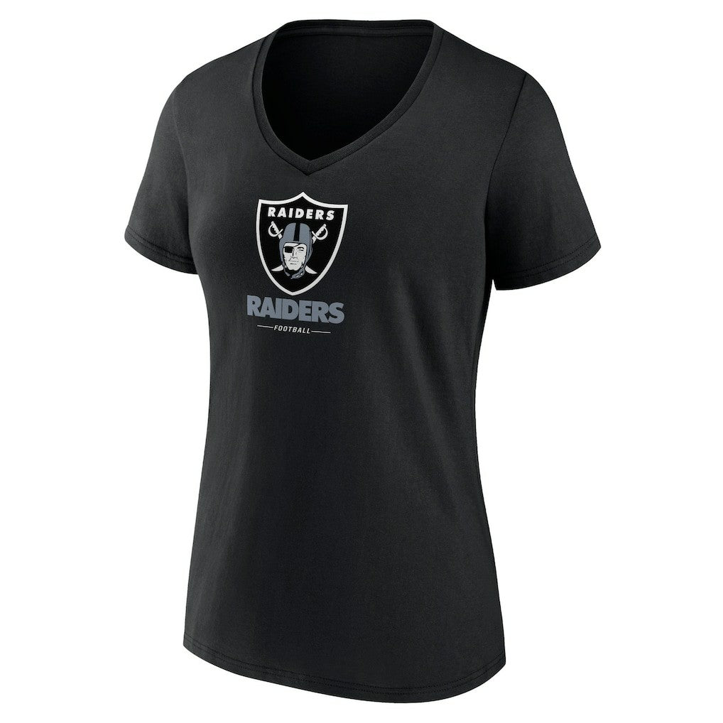 Las Vegas Raiders Women's Logo Team Lockup V-Neck T-Shirt Black