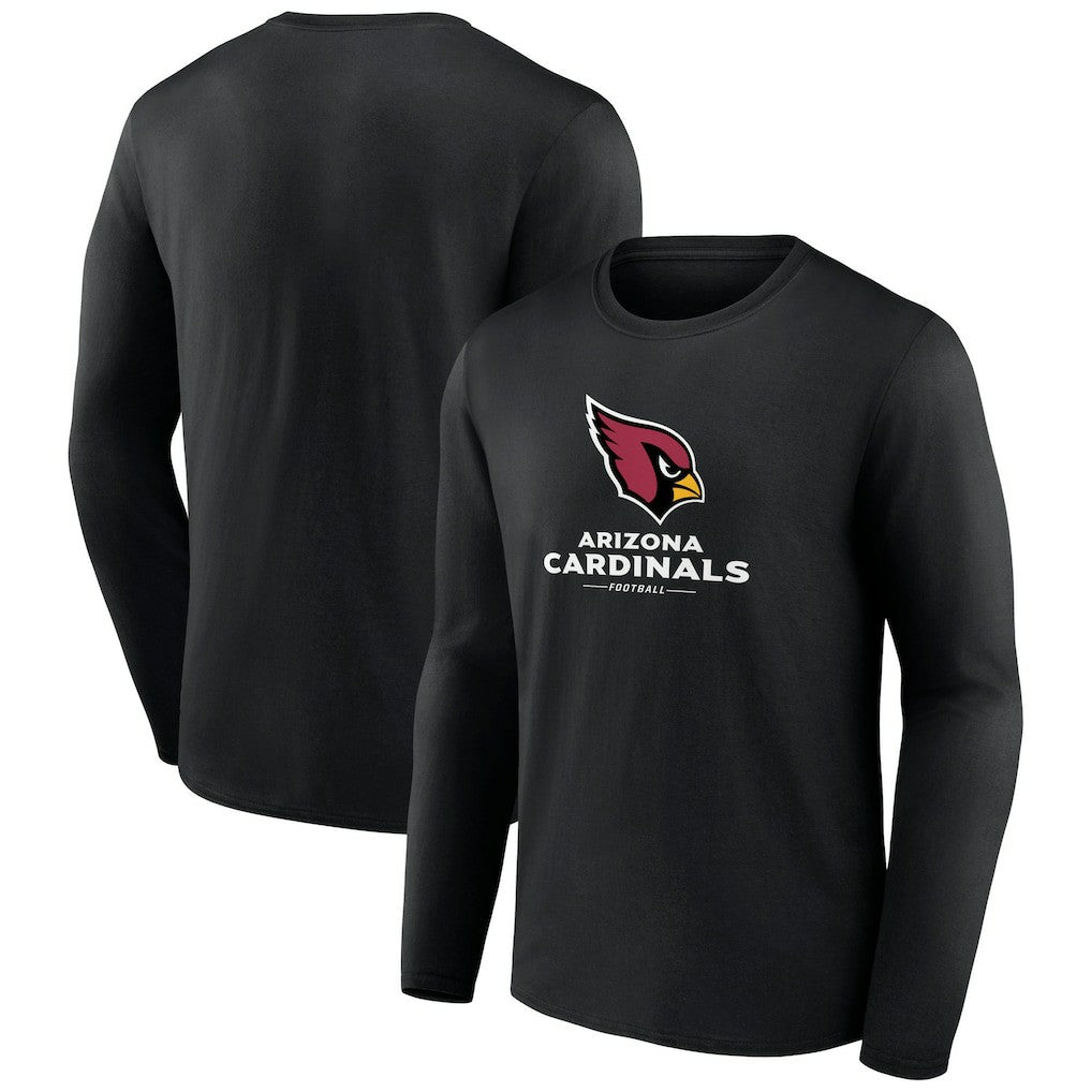 Arizona Cardinals Logo Team Lockup Long Sleeve T-Shirt Black