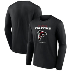 Atlanta Falcons Logo Team Lockup Long Sleeve T-Shirt Black