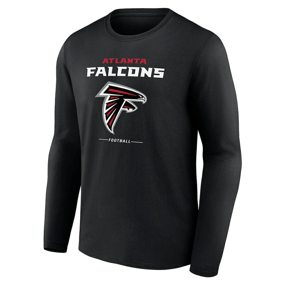 Atlanta Falcons Logo Team Lockup Long Sleeve T-Shirt Black