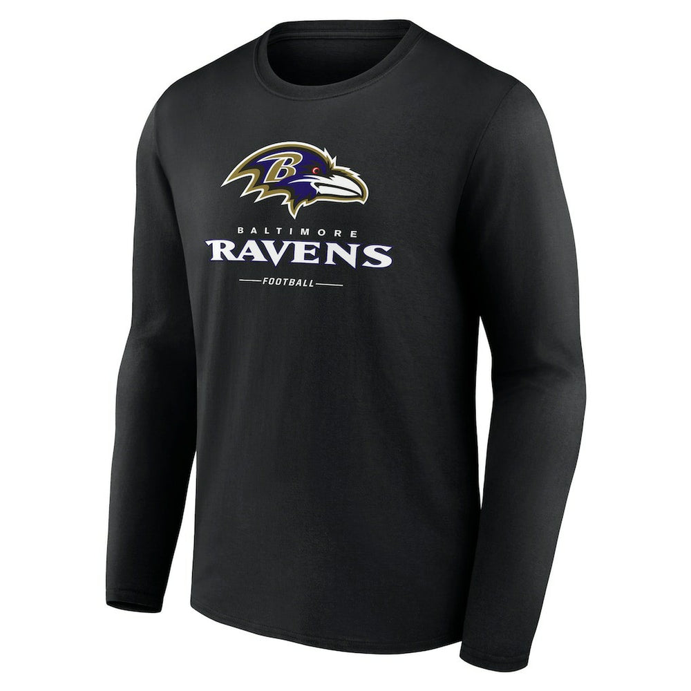 Baltimore Ravens Logo Team Lockup Long Sleeve T-Shirt Black