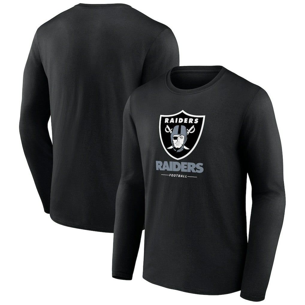 Las Vegas Raiders Logo Team Lockup Long Sleeve T-Shirt Black