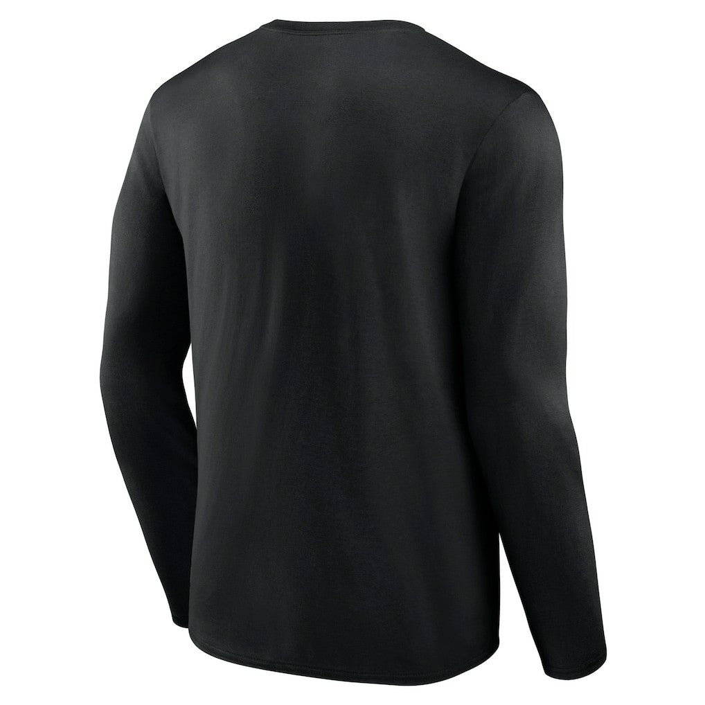 Las Vegas Raiders Logo Team Lockup Long Sleeve T-Shirt Black